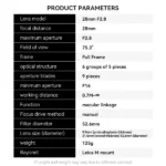 Brightin Star 28mm F2.8 Full Frame Lens Black Lacquer Ultra-Thin Pancake Lens For Leica M