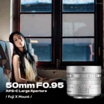 Brightin Star 50mm F0.95 APS-C Manual Focus for Fuji-X (Silver)