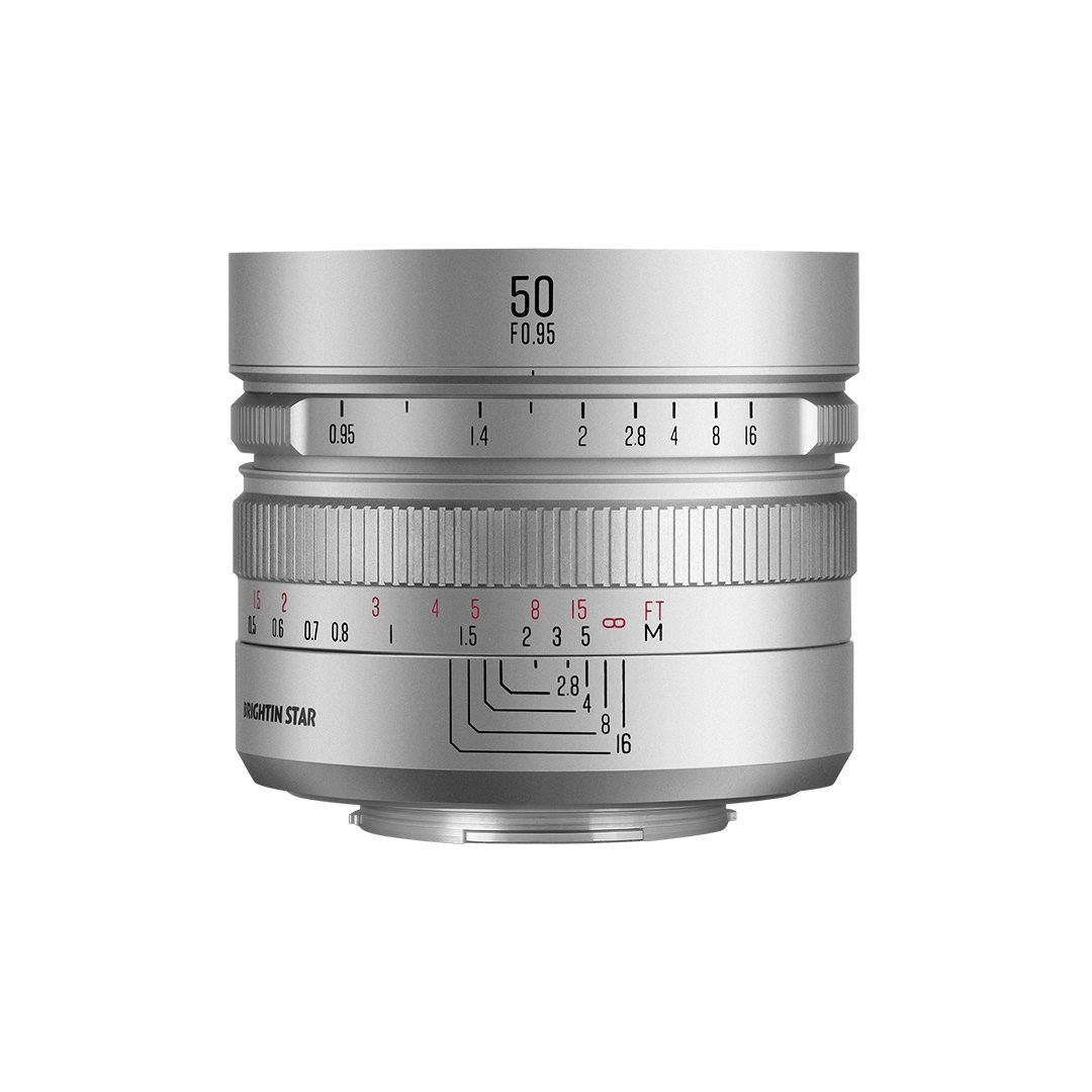 Brightin Star 50mm F0.95 APS-C Manual Focus for Fuji-X (Silver)