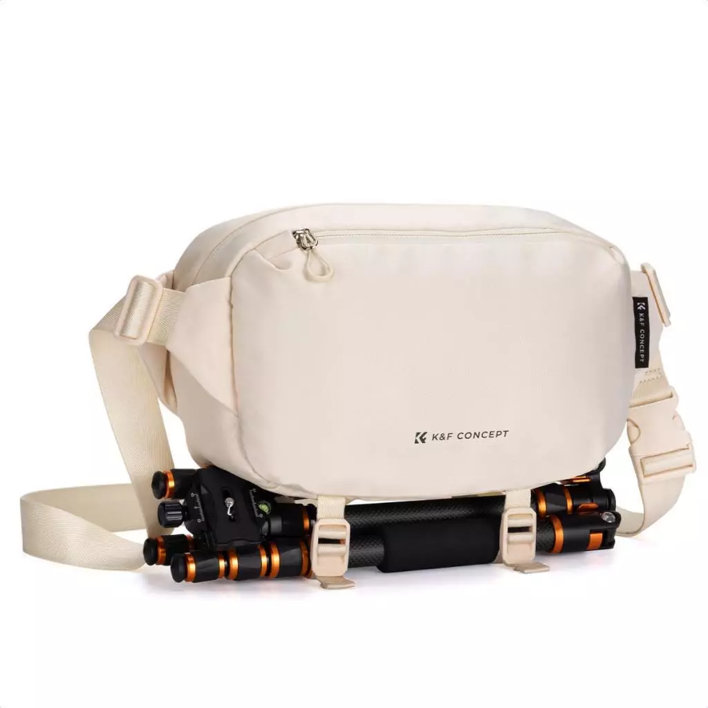 K&F Concept Alpha Camera Sling Bag 10L Photography Shoulder Bag - Sling Bag - Tas Kamera -Camera Bag Beige