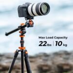 78"/2m Overhead Aluminum DSLR Tripod Compact Portable Vlog Tripod Monopod 22lbs/10kg Load with Rotatable 360° Center Column K234A7+BH-28L (S210)