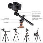 78"/2m Overhead Aluminum DSLR Tripod Compact Portable Vlog Tripod Monopod 22lbs/10kg Load with Rotatable 360° Center Column K234A7+BH-28L (S210)