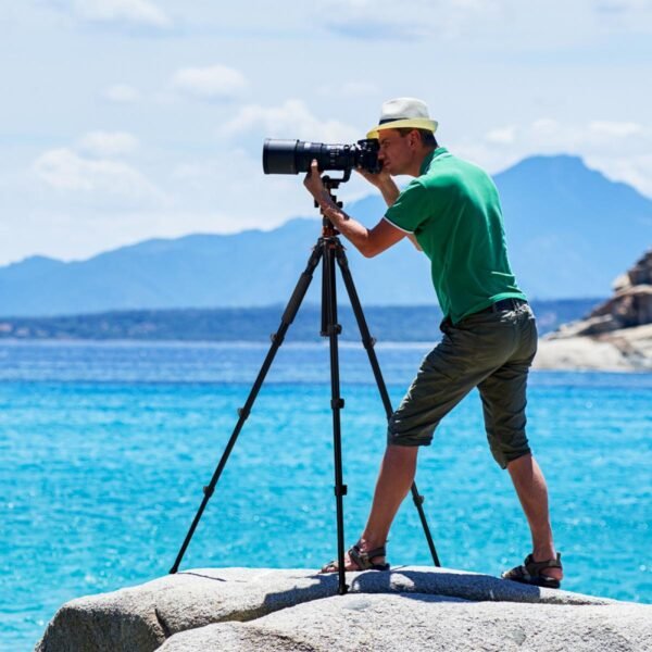 Distributor Lensa dan Aksesoris Fotografi Digital Pratama Retailindo 78"/2m Overhead Aluminum DSLR Tripod Compact Portable Vlog Tripod Monopod 22lbs/10kg Load with Rotatable 360° Center Column K234A7+BH-28L (S210)