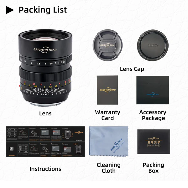 Brightin Star 50mm F0.95 II Manual Focus for Nikon Z-Mount