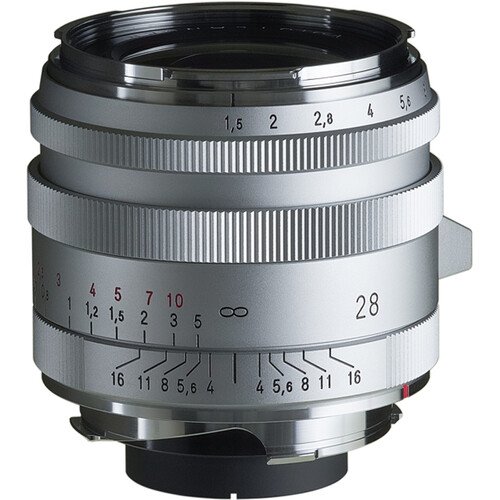 Voigtlander Nokton 28mm f1.5 Vintage Aspherical Type I VM Lens (Leica M, Silver)