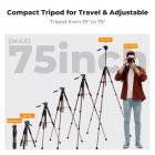 K&F Concept tripod kamera 75 inci dslr vlog bronze gold