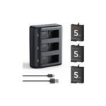 K&F Concept baterai charger dji osmo ation 5 Pro 3 pack