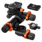 K&F Concept geared tripod head kamer 360 derajat 6kg makro