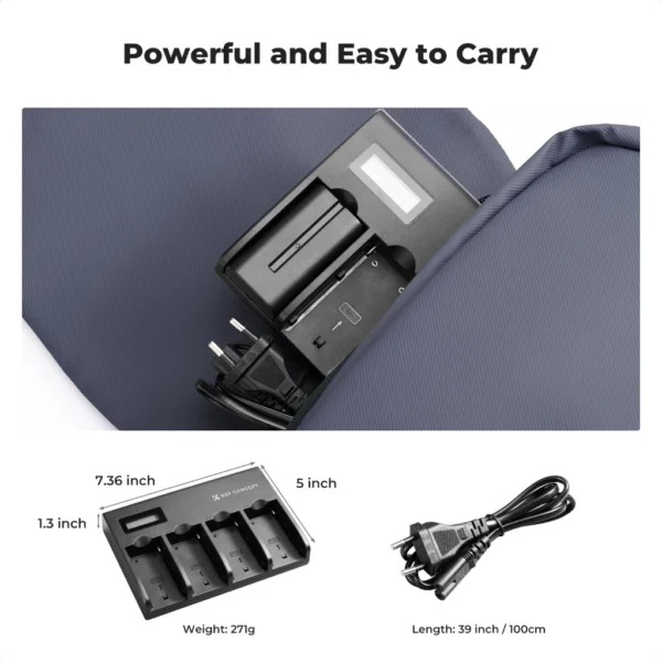 K&F Concept charger 4 slot np f series kf concept lcd