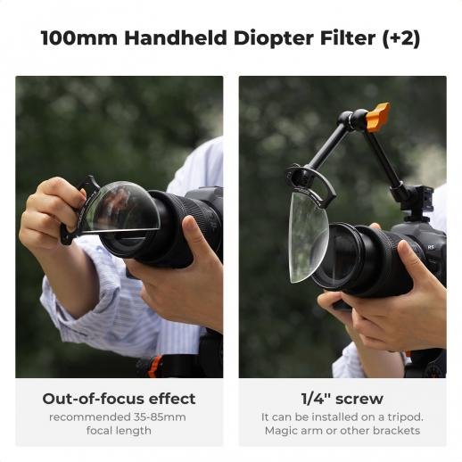K&F Concept 100mm Handheld Split Diopter Filter Optical Glass Prism Special Effect Camera Lens Filter Nano-Basic Series