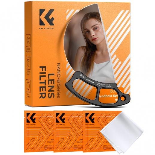 K&F 100mm Handheld Vortex Filter with Three Vacuum Cleaning Cloths NANO-B Series