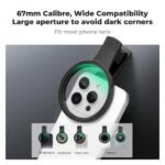 K&F 67mm universal screw-on phone holder, with K series CPL filter, lens coating, and a vacuum cleaning cloth