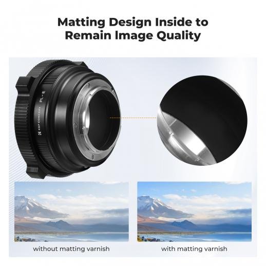 Distributor Lensa dan Aksesoris Fotografi Digital Pratama Retailindo K&F Concept PL-E Mount Lens Adapter - PL Lens Converter Compatible with Sony E/NEX Mount Adapter