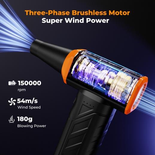 K&F Concept Brushless Compressed Air Duster 3 Gear Adjustable, Super Wind Power