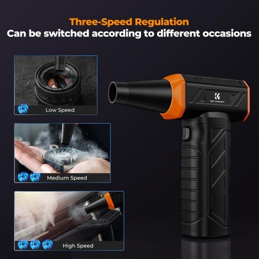 K&F Concept Brushless Compressed Air Duster 3 Gear Adjustable, Super Wind Power