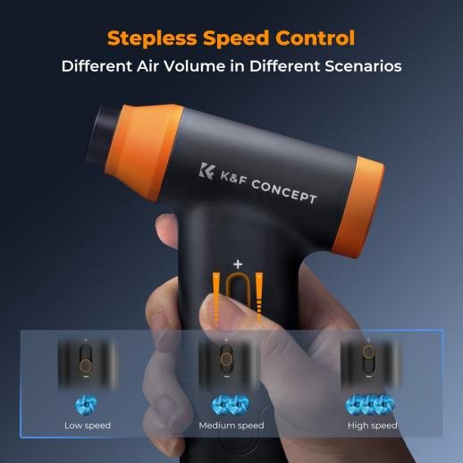 K&F Concept Blower & Suction 2 in 1 Compressed Air Duster with LED Light