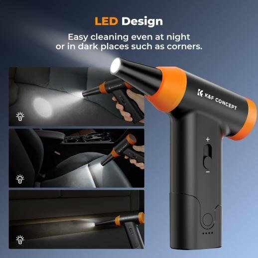 K&F Concept Blower & Suction 2 in 1 Compressed Air Duster with LED Light