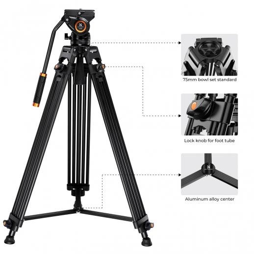 Distributor Lensa dan Aksesoris Fotografi Digital Pratama Retailindo K&F Concept tripod video aluminum professional