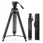 K&F CONCEPT Heavy Duty Tripod 75" Video Tripod Stand with Fluid Head Damping Adjustable - Load up to 22lb