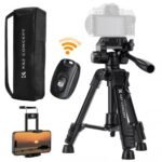 K&F Concept Mini Desk Tripod for Camera - 25'' Aluminum Tabletop Cellphone Video Tripods with Remote Control