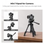 K&F Concept Mini Desk Tripod for Camera - 25'' Aluminum Tabletop Cellphone Video Tripods with Remote Control