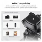 K&F Concept Mini Desk Tripod for Camera - 25'' Aluminum Tabletop Cellphone Video Tripods with Remote Control