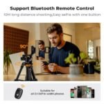 K&F Concept Mini Desk Tripod for Camera - 25'' Aluminum Tabletop Cellphone Video Tripods with Remote Control