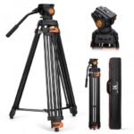 K&F Concept Mini Desk Tripod for Camera - 25'' Aluminum Tabletop Cellphone Video Tripods with Remote Control