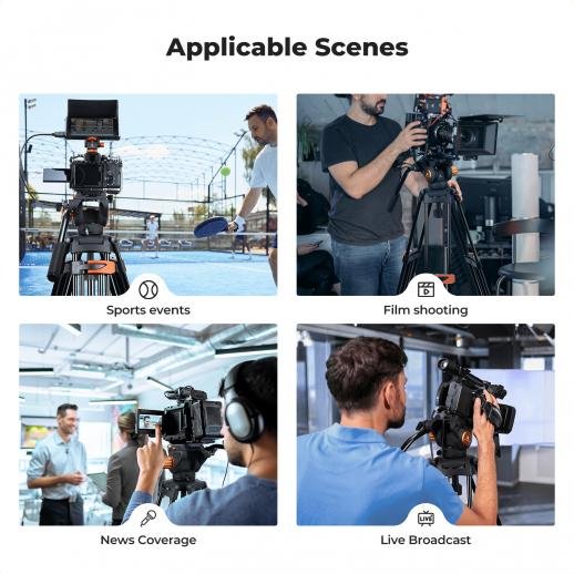 K&F Concept 80" Video Tripod with Fluid Head - Aluminum Heavy Duty Camera Tripod with Smooth Friction Damping