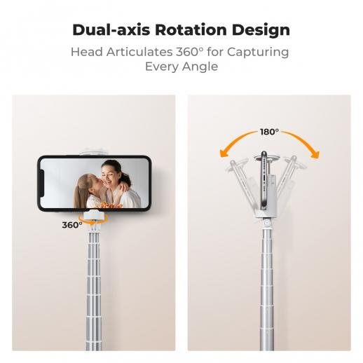 K&F Concept Self Open Selfie Stick - Selfie Stick Tripod with Rechargeable Bluetooth Remote Control