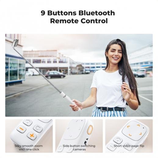K&F Concept Self Open Selfie Stick - Selfie Stick Tripod with Rechargeable Bluetooth Remote Control