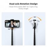 K&F Concept Selfie Stick - Auto Open & Close Phone Tripod Stand 360° Rotatable Selfie Stick with 9 Button Bluetooth Remote