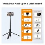 K&F Concept Selfie Stick - Auto Open & Close Phone Tripod Stand 360° Rotatable Selfie Stick with 9 Button Bluetooth Remote