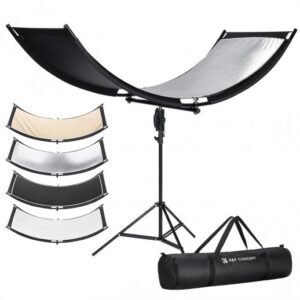 K&F Concept Curved Reflector U-Shape Reflector 180x60cm with 4-in-1 Reflective Fabric