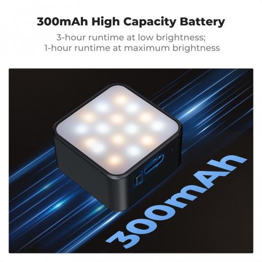 K&F Concept Magnetic Mini Light for DJI Osmo Pocket 3 - 1W USB C Rechargeable Auxiliary LED Fill Lighting