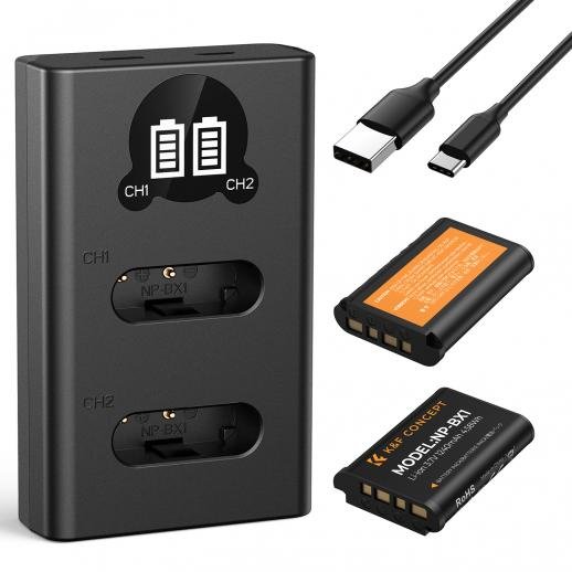 Distributor Lensa dan Aksesoris Fotografi Digital Pratama Retailindo K&F Concept 2-Pack NP-BX1 Battery and Charger Set