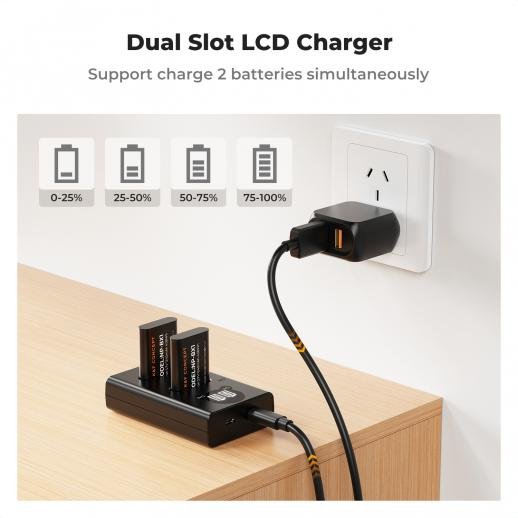 Distributor Lensa dan Aksesoris Fotografi Digital Pratama Retailindo K&F Concept 2-Pack NP-BX1 Battery and Charger Set