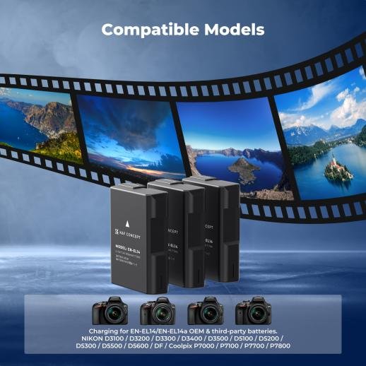 K&F Concept Camera battery EN-EL14 1050mAh