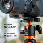 K&F Tripod 32mm Metal Tripod Ball Head 360 Degree Rotating Panoramic with 1/4 inch