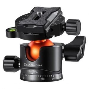 K&F Concept Tripod 36mm Metal Tripod Ball Head 360 Degree Rotating Panoramic with 1/4 inch