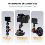 K&F Concept Tripod 4.5" Suction Cup Camera Mount with Double Ball Head Magic Arm