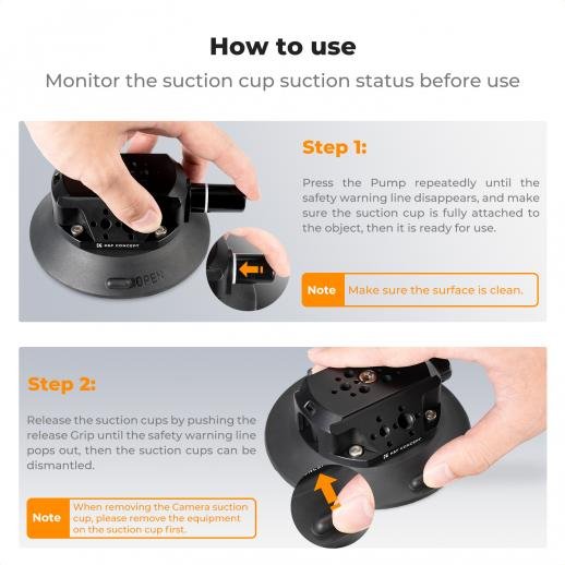 Distributor Lensa dan Aksesoris Fotografi Digital Pratama Retailindo K&F Concept Tripod 4.5" Suction Cup Camera Mount with Double Ball Head Magic Arm