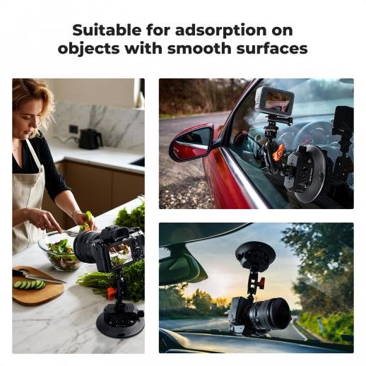Distributor Lensa dan Aksesoris Fotografi Digital Pratama Retailindo K&F Concept Tripod 4.5" Suction Cup Camera Mount with Double Ball Head Magic Arm