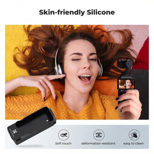 K&F Concept Pocket 3 Silicone Protective Case Set Screen Protector Lens Film Screen Film Suitable for DJI OSMO Pocket 3 Creator Combination Accessories
