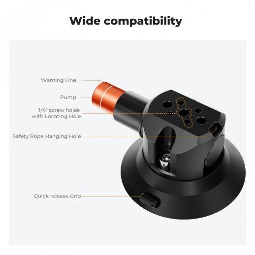 K&F Concept 3" Suction Cup Camera Mount with Magic Arm
