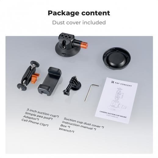 K&F Concept 3" Suction Cup Camera Mount with Magic Arm