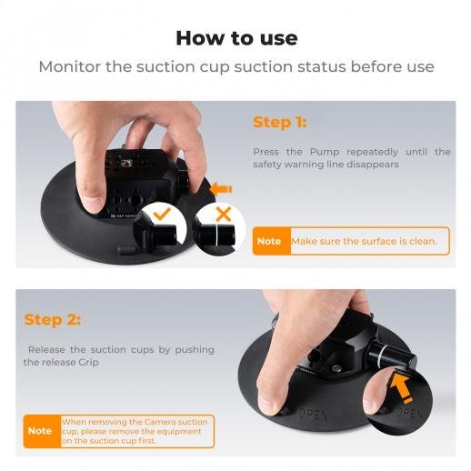 K&F Concept 6" Suction Cup Camera Mount with Magic Arm
