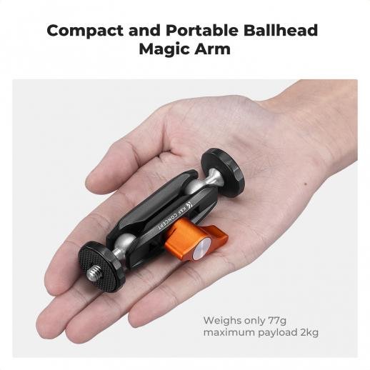 K&F Concept Dual Ball Heads Magic Arm, Articulating Mini Magic Arm with 1/4"-20 Screw