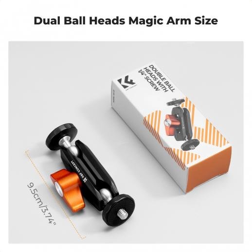 K&F Concept Dual Ball Heads Magic Arm, Articulating Mini Magic Arm with 1/4"-20 Screw