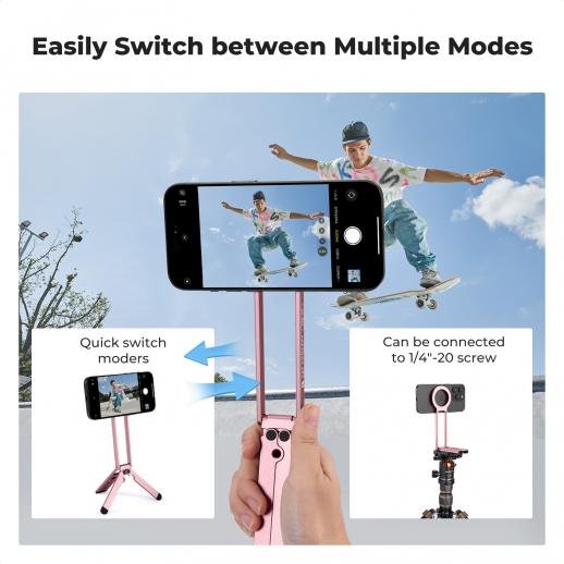 K&F Concept Magnetic Phone Tripod Stand (Pink)